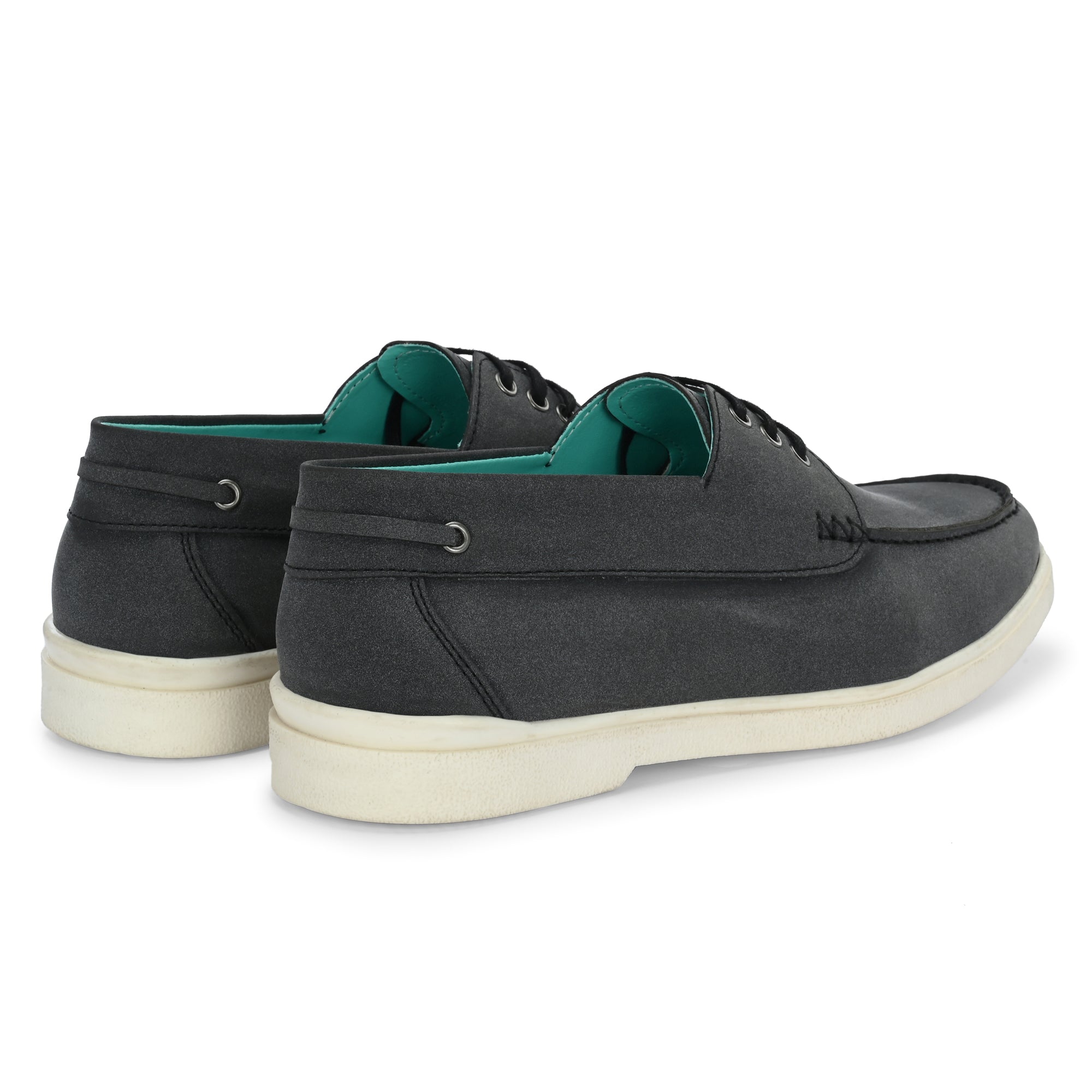 Noak NOAK BLACK ORGANIC CACTUS LEATHER BOAT SHOE