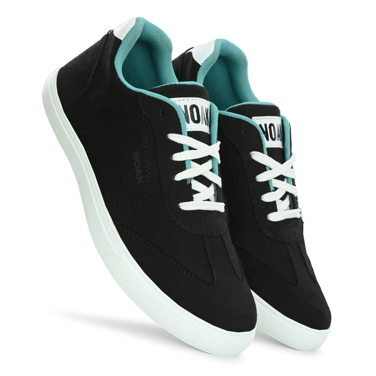 Noak NOAK HANDCRAFTED BLACK LACE-UP VEGAN SUEDE LEATHER CASUAL SHOE