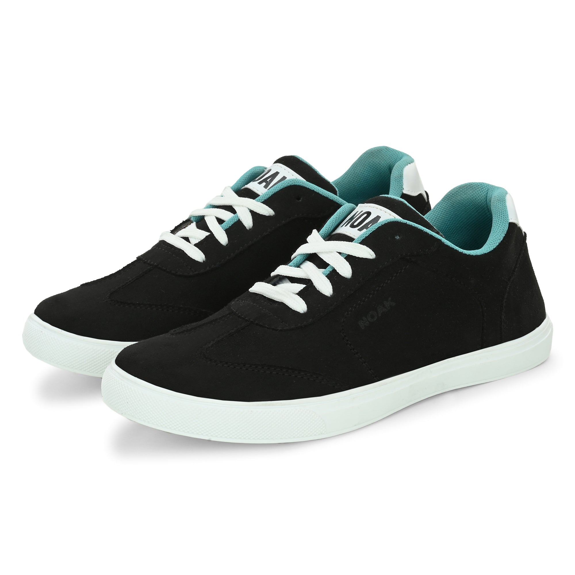 Noak NOAK HANDCRAFTED BLACK LACE-UP VEGAN SUEDE LEATHER CASUAL SHOE
