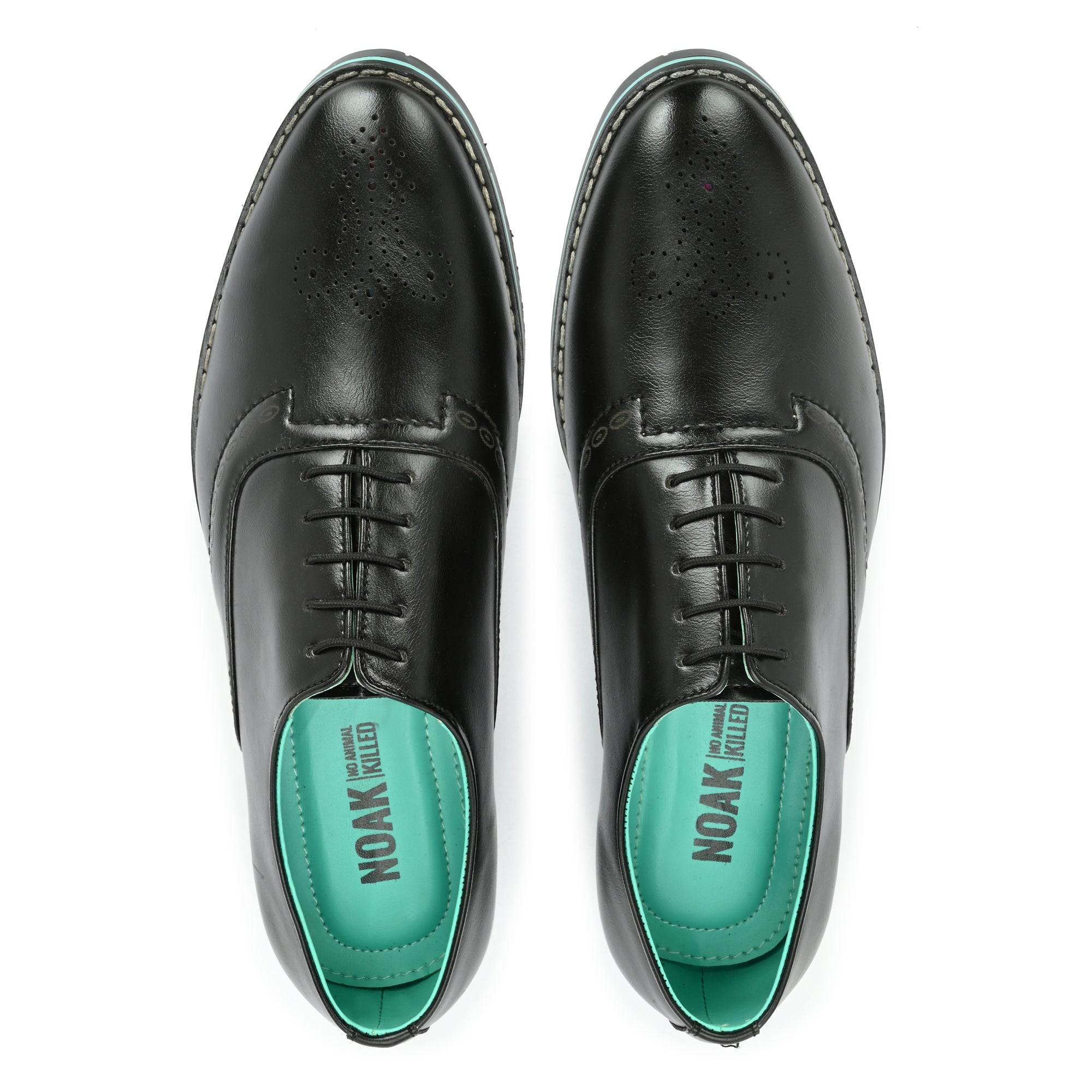 Noak NOAK HANDCRAFTED BLACK VEGAN LEATHER FORMAL LACE-UP SHOE