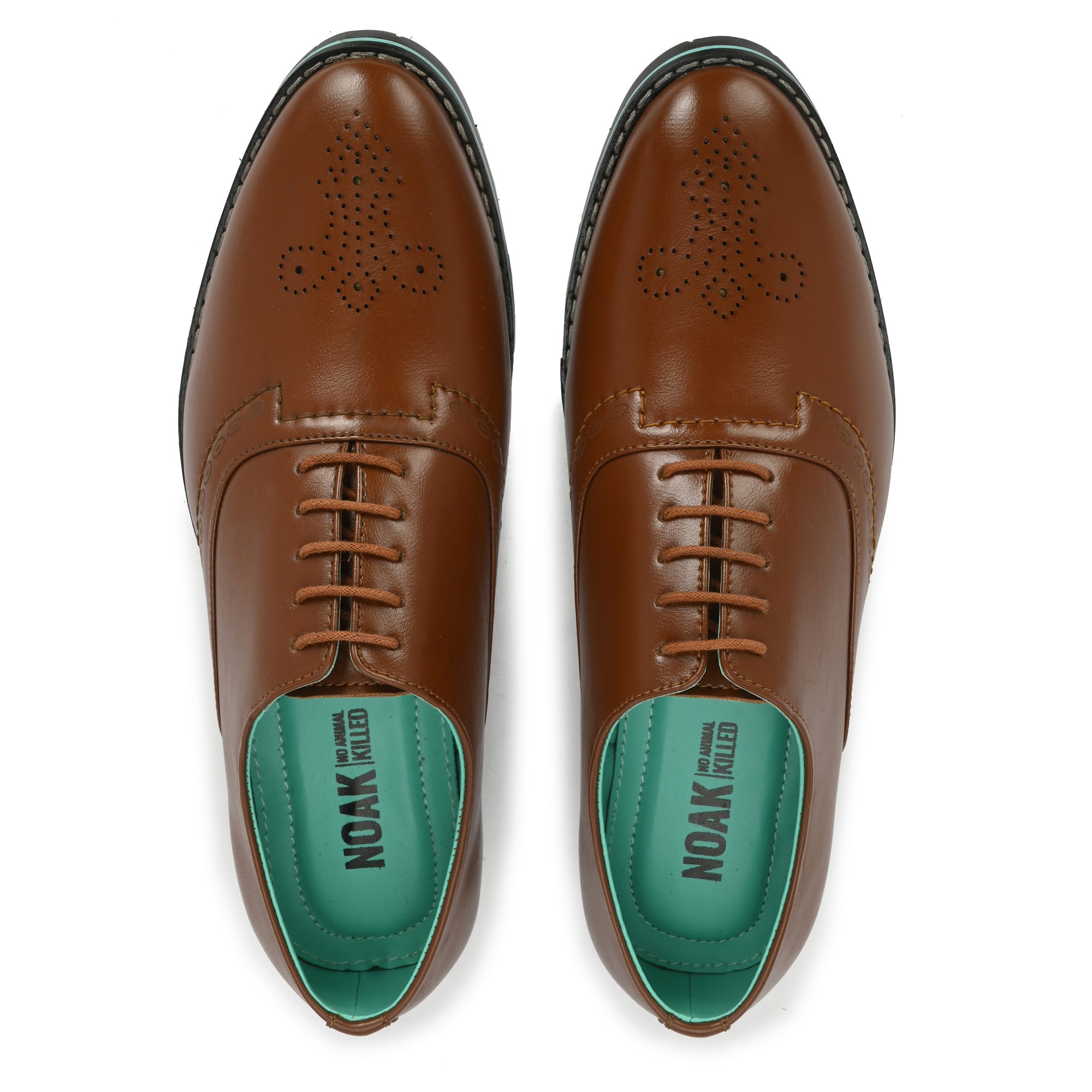 Noak NOAK HANDCRAFTED TAN VEGAN LEATHER FORMAL LACE-UP SHOE