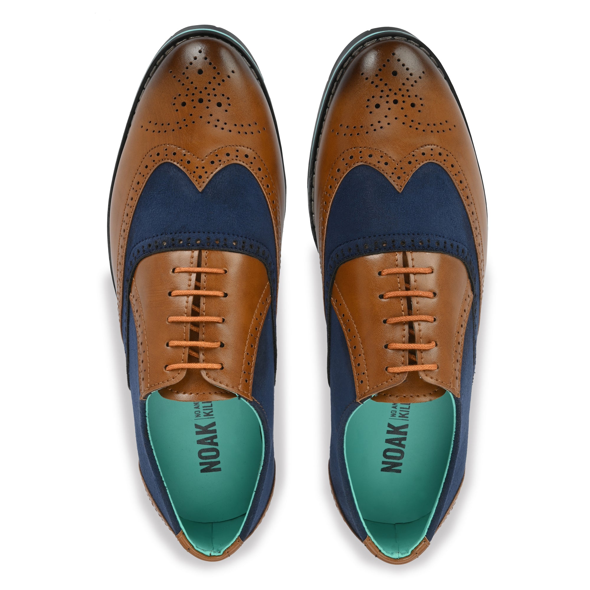 Noak NOAK HANDCRAFTED TAN FORMAL LACE-UP BROGUES DERBY VEGAN SHOE