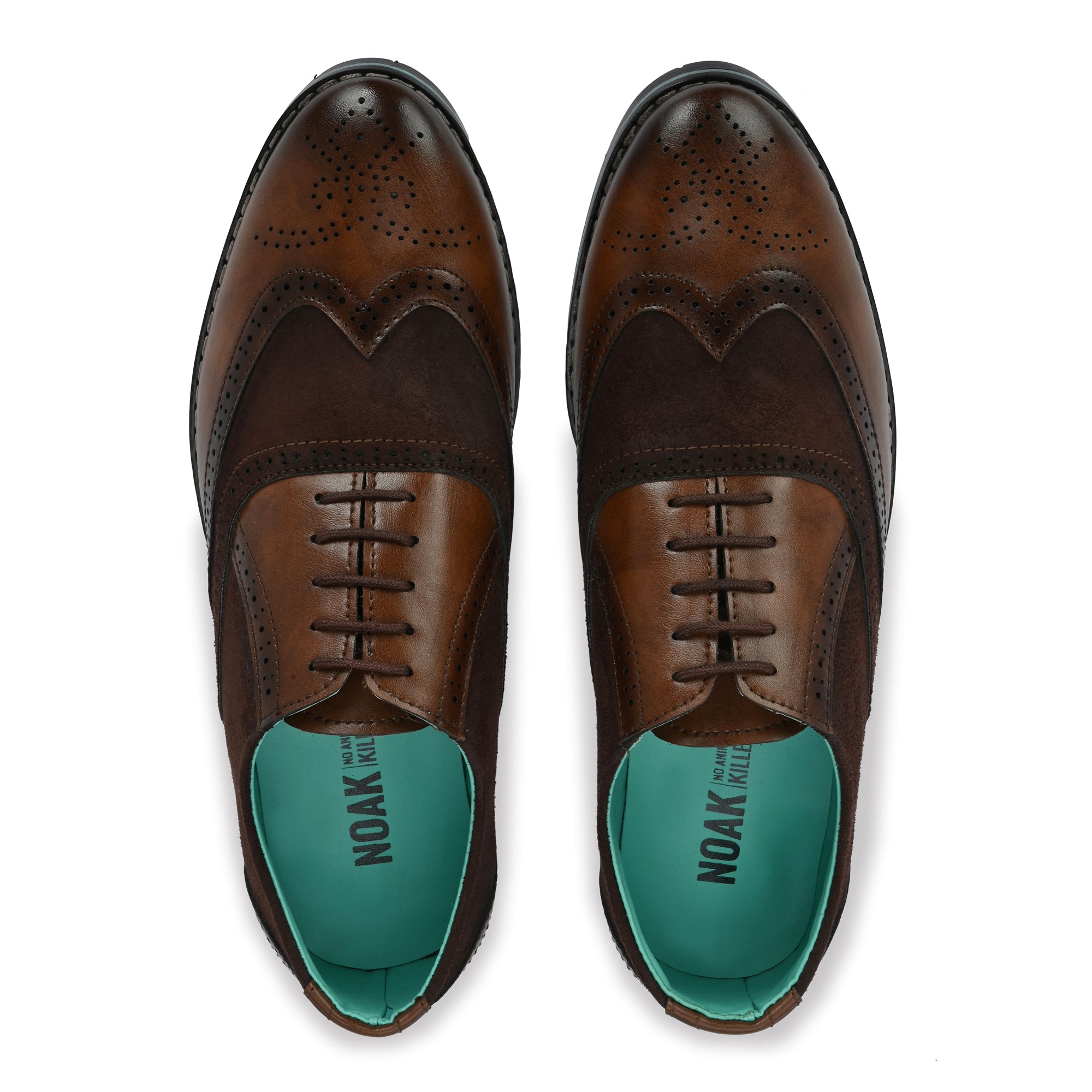 Noak NOAK HANDCRAFTED BROWN FORMAL LACE-UP BROGUES DERBY VEGAN SHOE