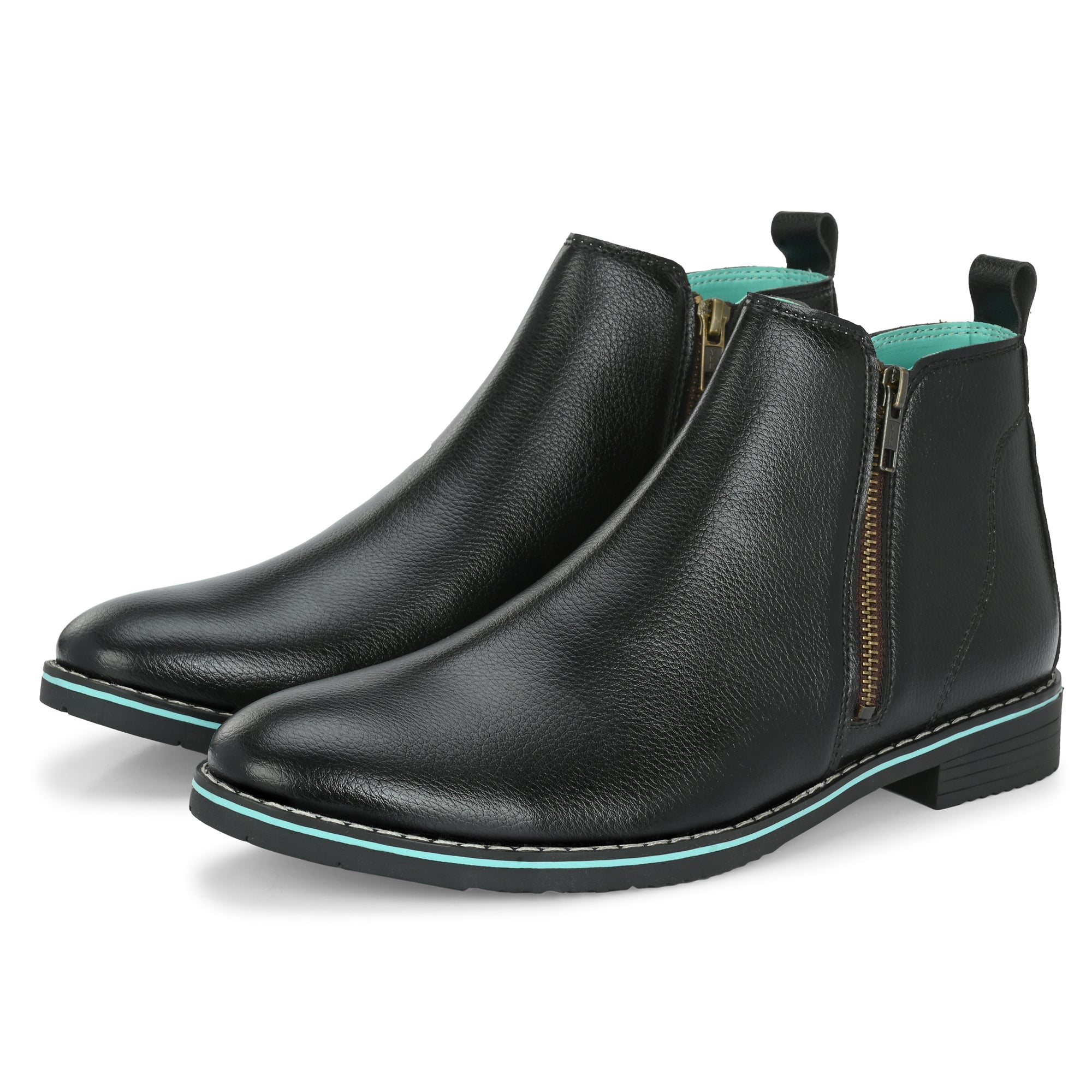 Noak NOAK HANDCRAFTED BLACK FINE MILD GRAIN VEGAN LEATHER BOOT WITH BOTH SI