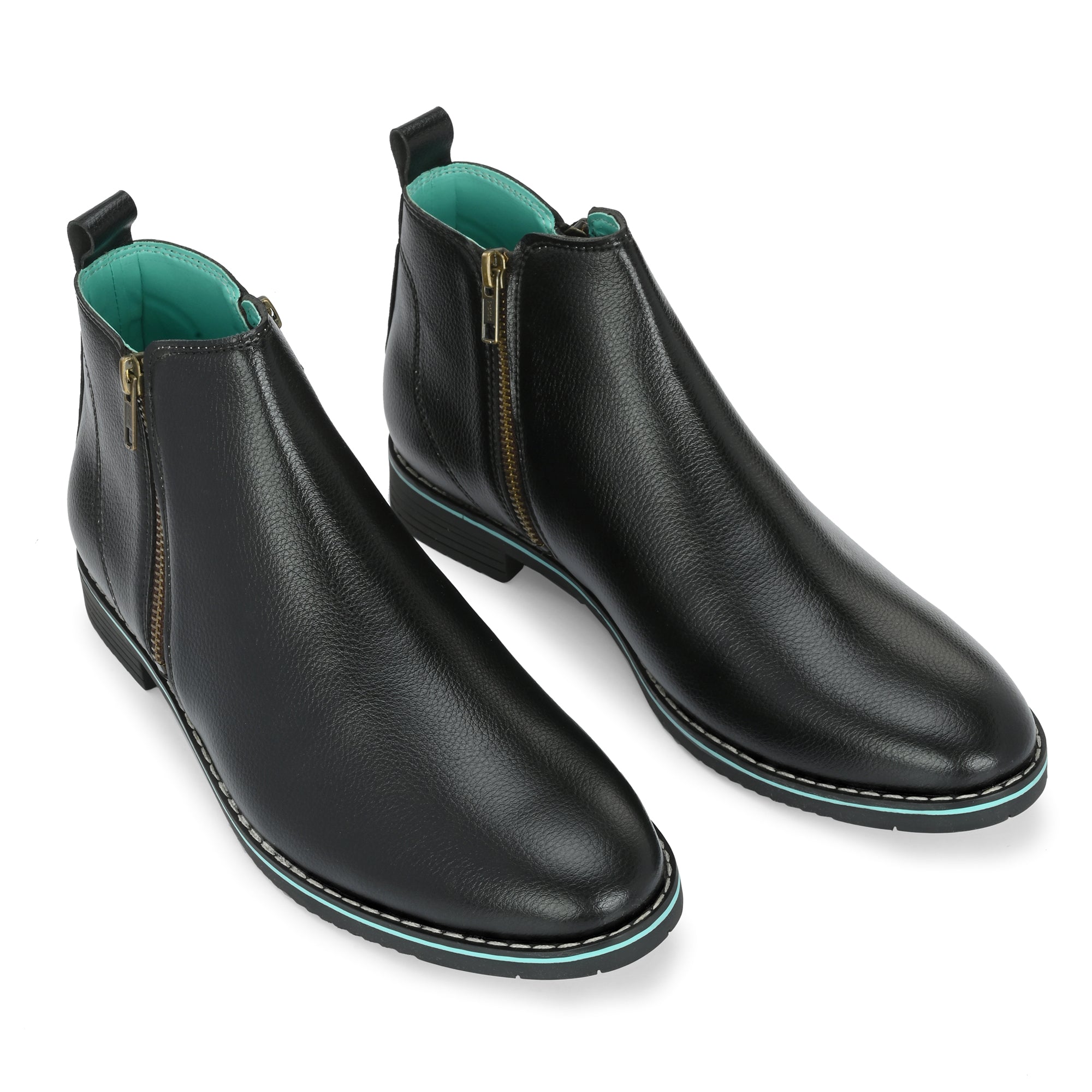 Noak NOAK HANDCRAFTED BLACK FINE MILD GRAIN VEGAN LEATHER BOOT WITH BOTH SI