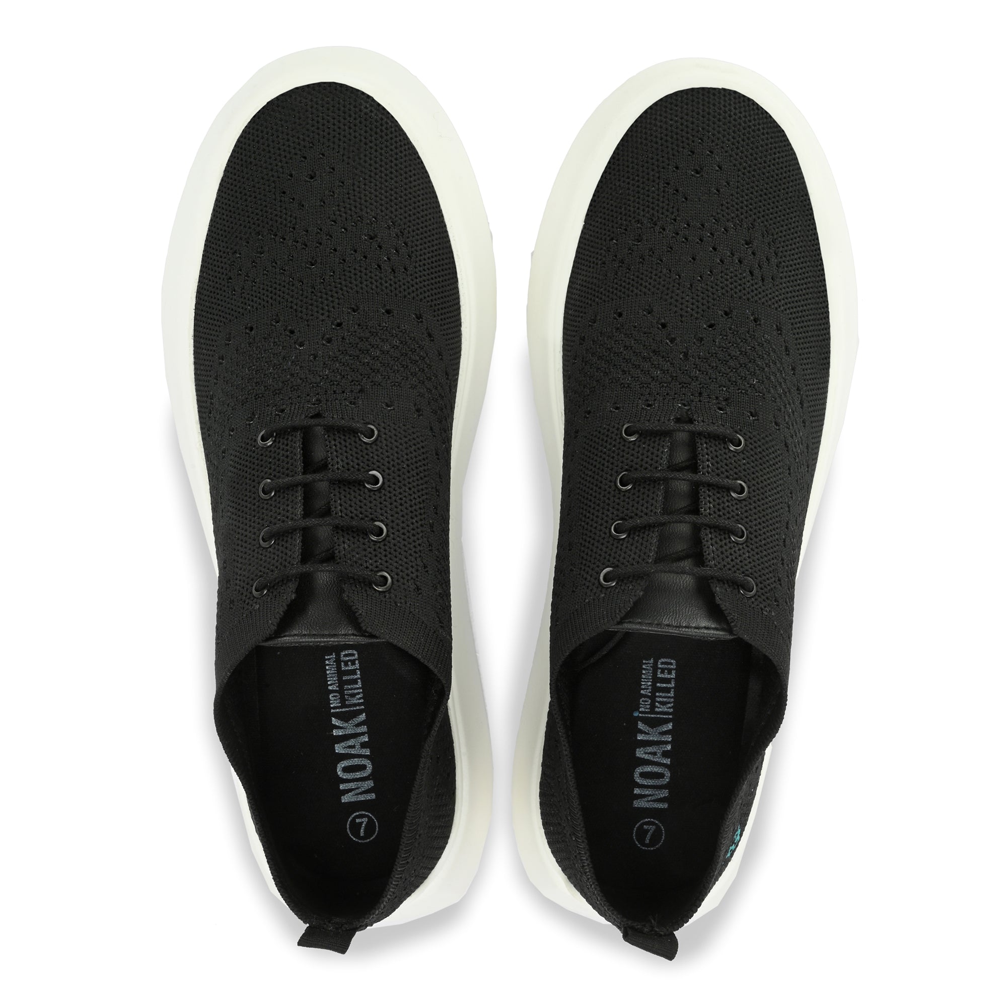 Noak NOAK BLACK SUSTAINABLE MATERIAL WAVE KNIT LACE-UP SHOE