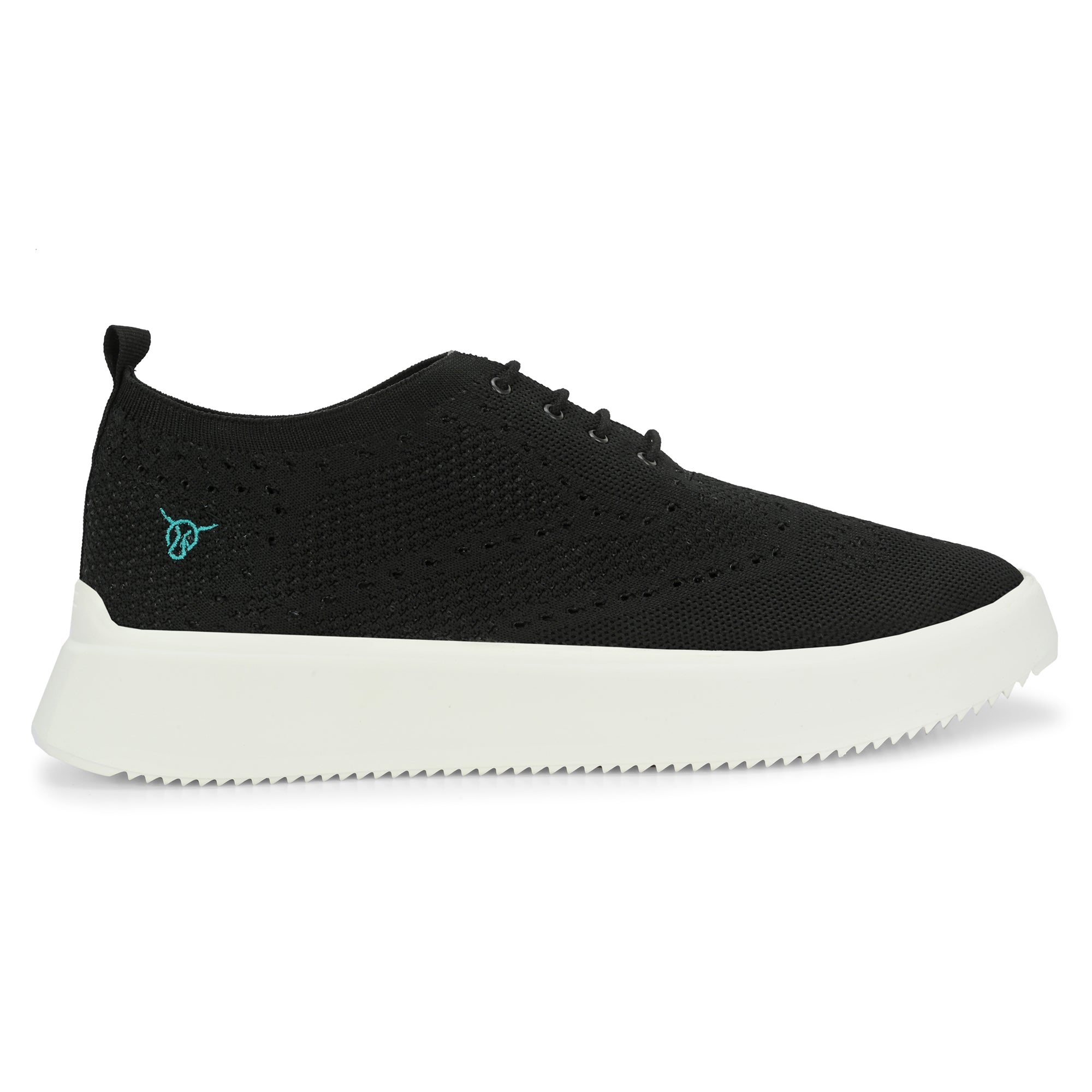 Noak NOAK BLACK SUSTAINABLE MATERIAL WAVE KNIT LACE-UP SHOE